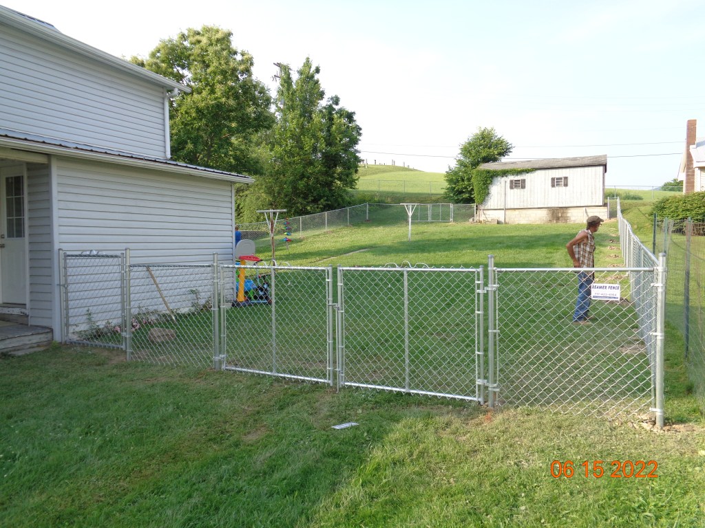 This is a galvanized chain link fence.